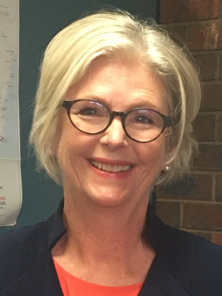 Independent federal MP for Indi Helen Haines posing for a photo at the 2022 declaration of results for the seat of Indi.