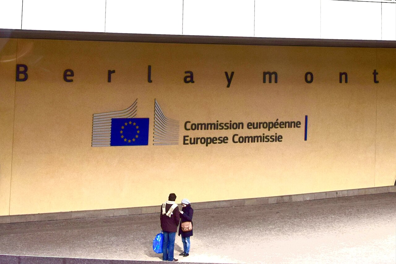 European Commission headquarters located in the Berlaymont building in the European quarters in Brussels, Belgium. European Commission is the executive branch of the European Union (EU).