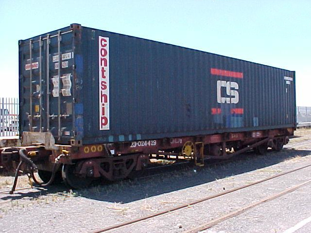Line: Contship Italia Group Container number: CSQU 441241 3 ISO size & type code: BM 4310 ISO description: 40-ft dry container Railway truck: No. 23 024 429 SHLJ-14 Location: Table Bay Harbour, Cape Town, South Africa
