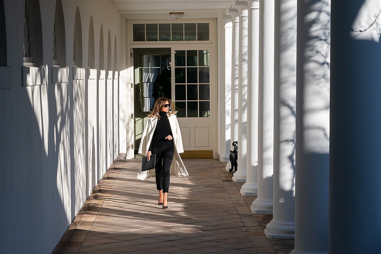 First Lady Melania Trump walks along the Colonnade Friday, January 25, 2019 at the White House. (Official White House Photo by Andrea Hanks)