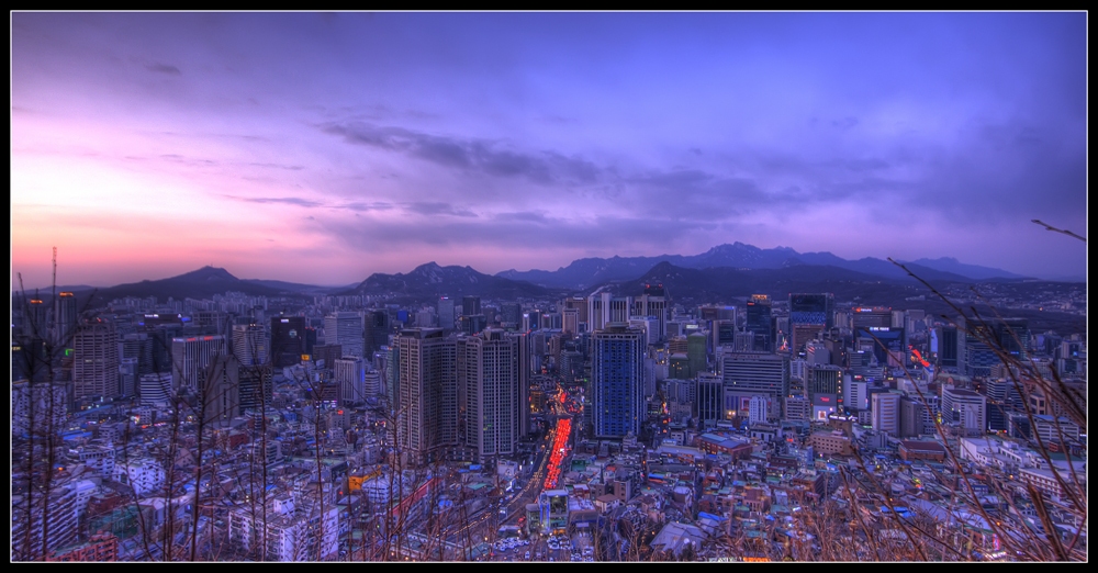 The Seoul Skyline in HDR If you wish to use this image you can do so freely as long as you give credit to me for the picture by linking to my travel blog
