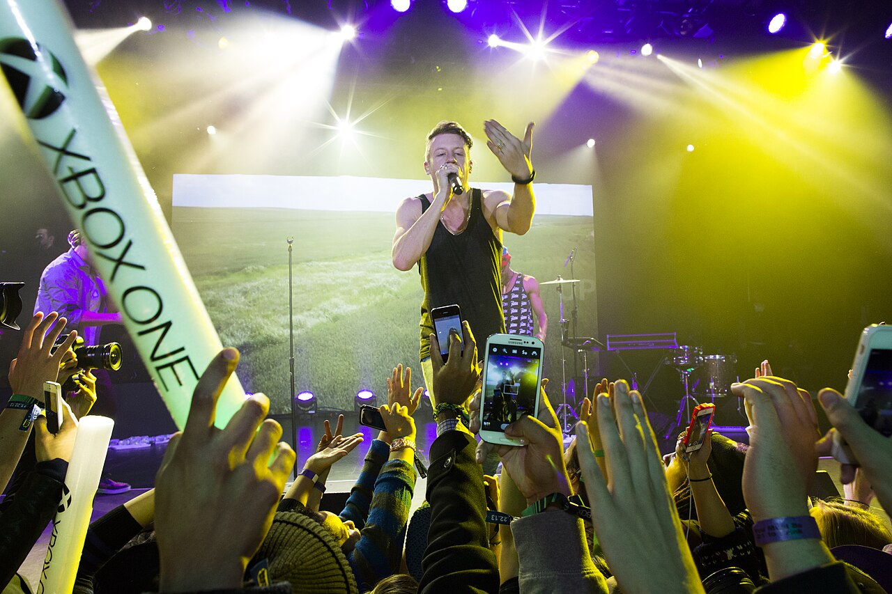 Macklemore performs at the Xbox One launch event held at the Best Buy Theater in Times Square, New York City, in November 2013.