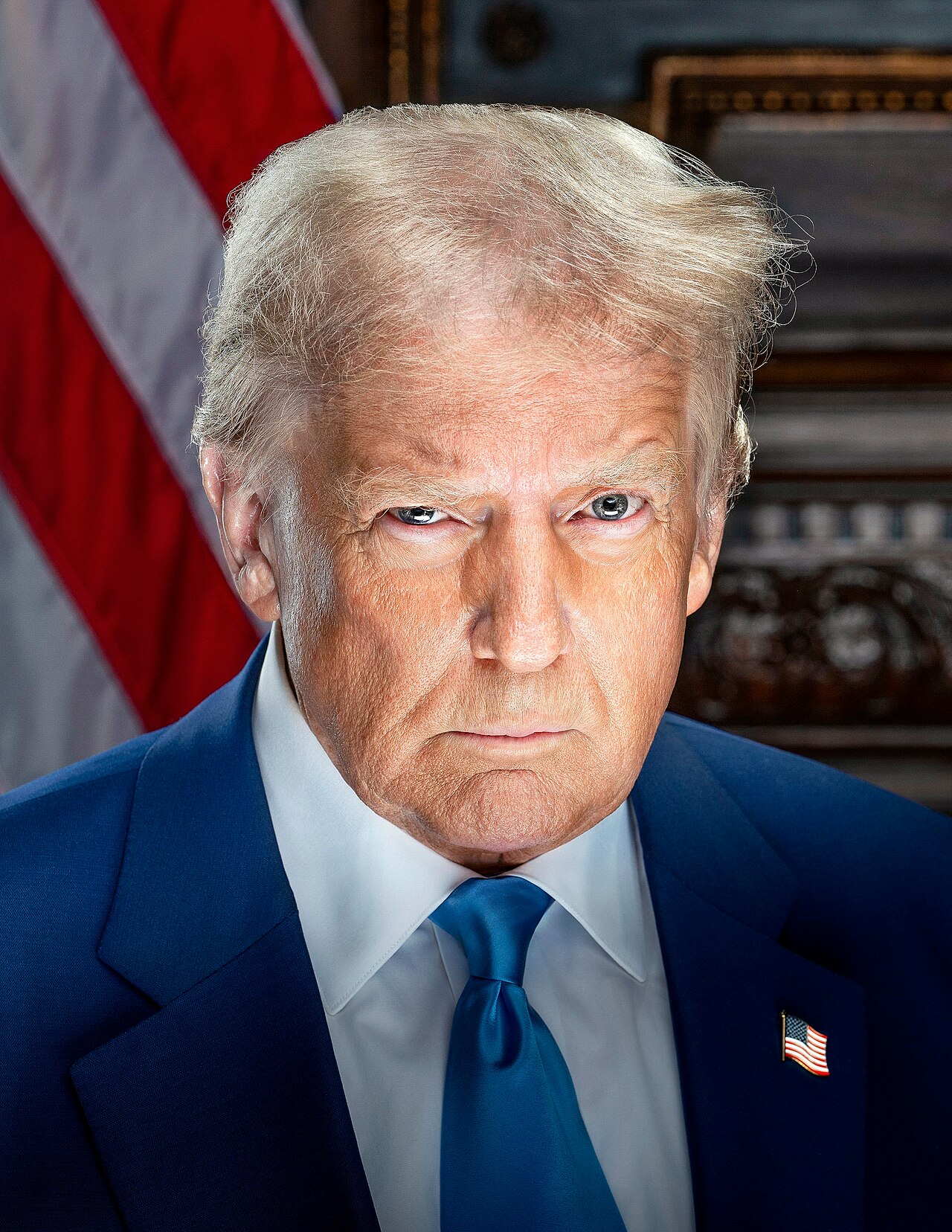 Official 2025 inaugural portrait of Donald Trump by Daniel Torok .